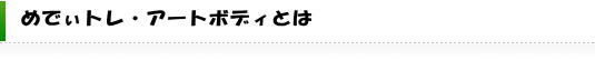 めでぃトレ・アートボディとは